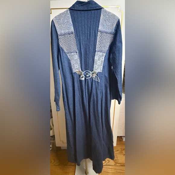 Vintage Styleworks Denim Embroidered Lace Dress/Duster